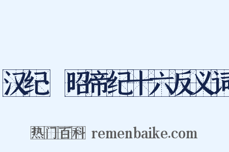 汉纪·昭帝纪十六反义词是什么意思的图片